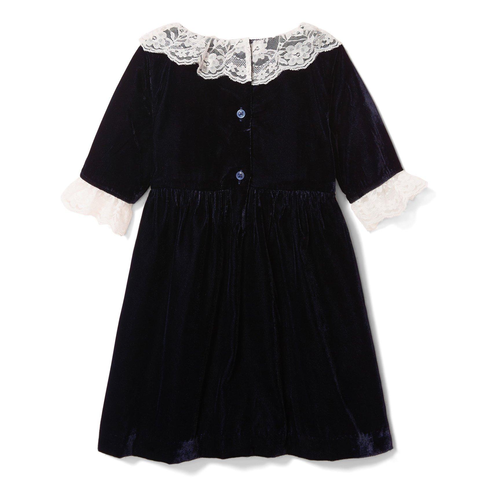 Velvet Lace Trim Dress image number 2