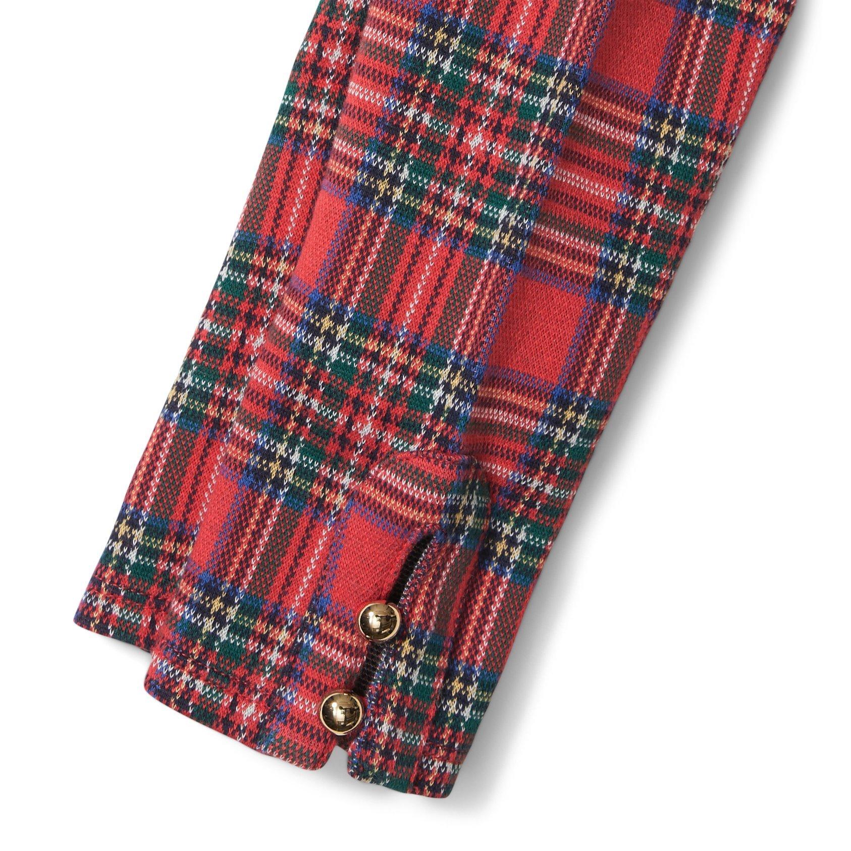 Plaid Ponte Button Cuff Pant image number 1