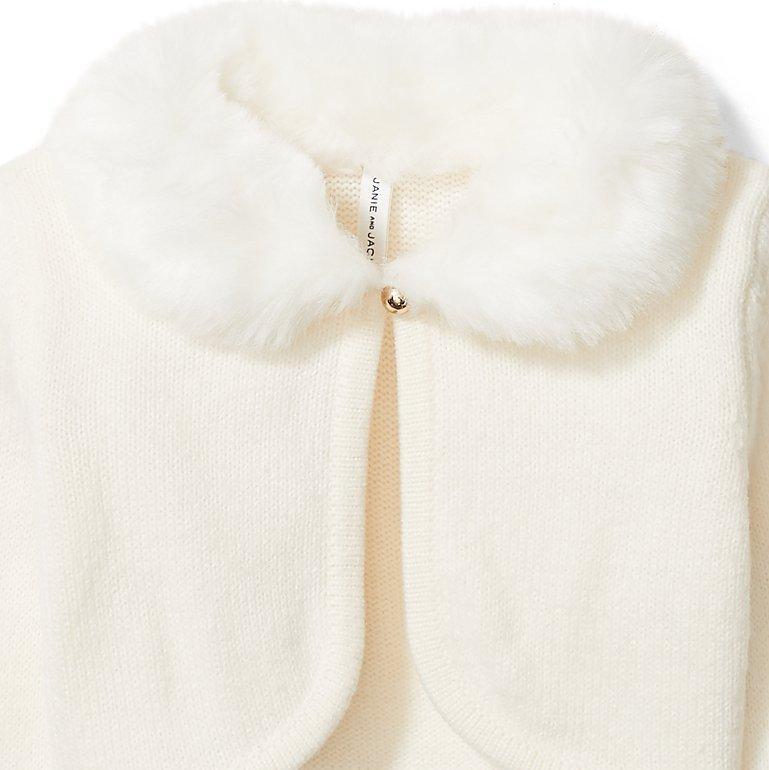 Faux Fur Collar Cardigan image number 1