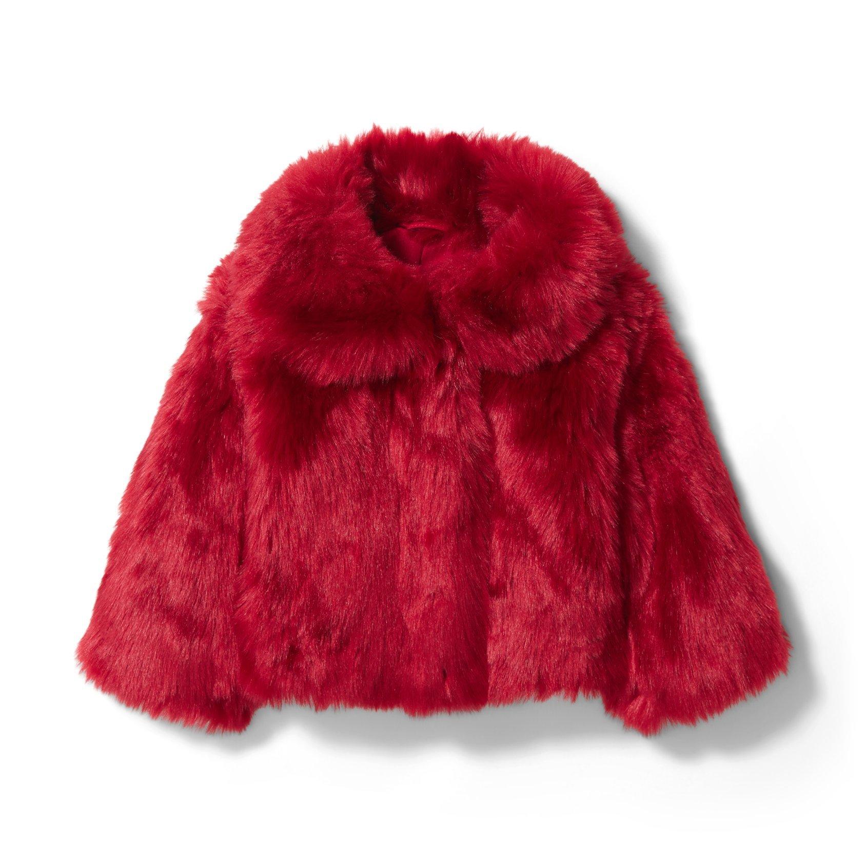 Girl Holiday Red Faux Fur Cropped Jacket by Janie and Jack