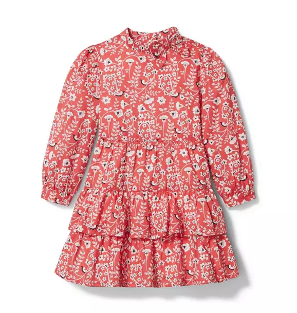 Girl Chrysanthemum Red Floral Floral Tiered Dress by Janie and Jack