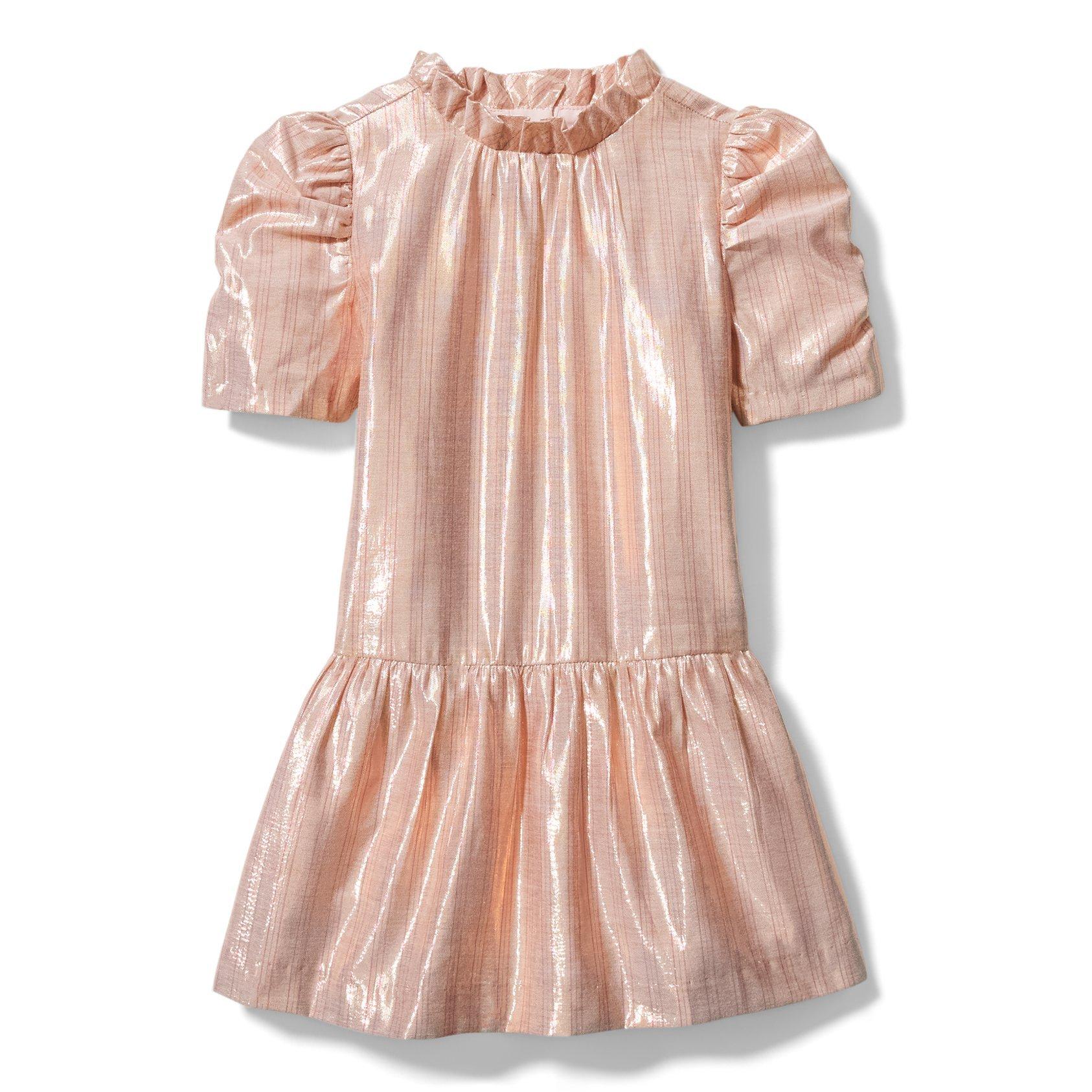 Striped Metallic Dropwaist Dress image number 0
