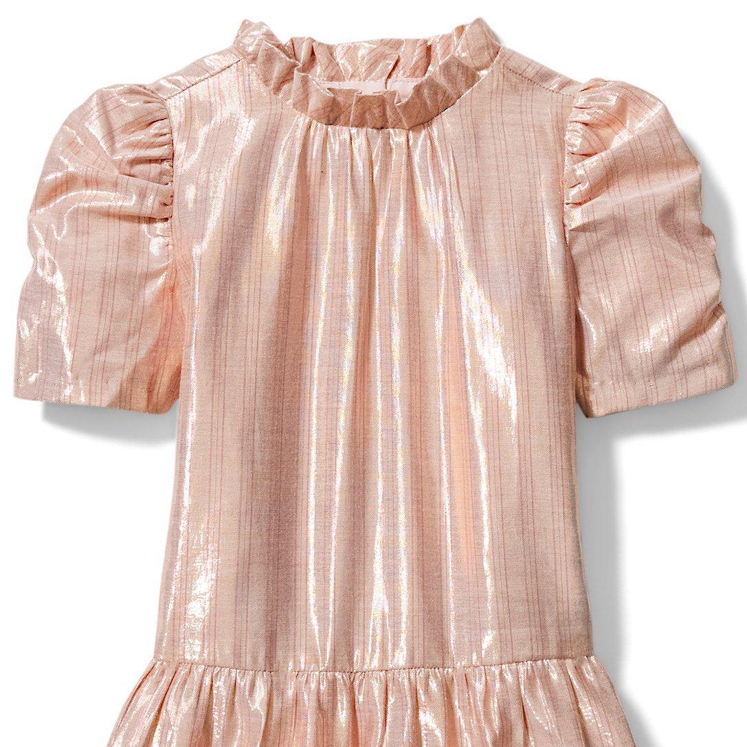 Striped Metallic Dropwaist Dress image number 1