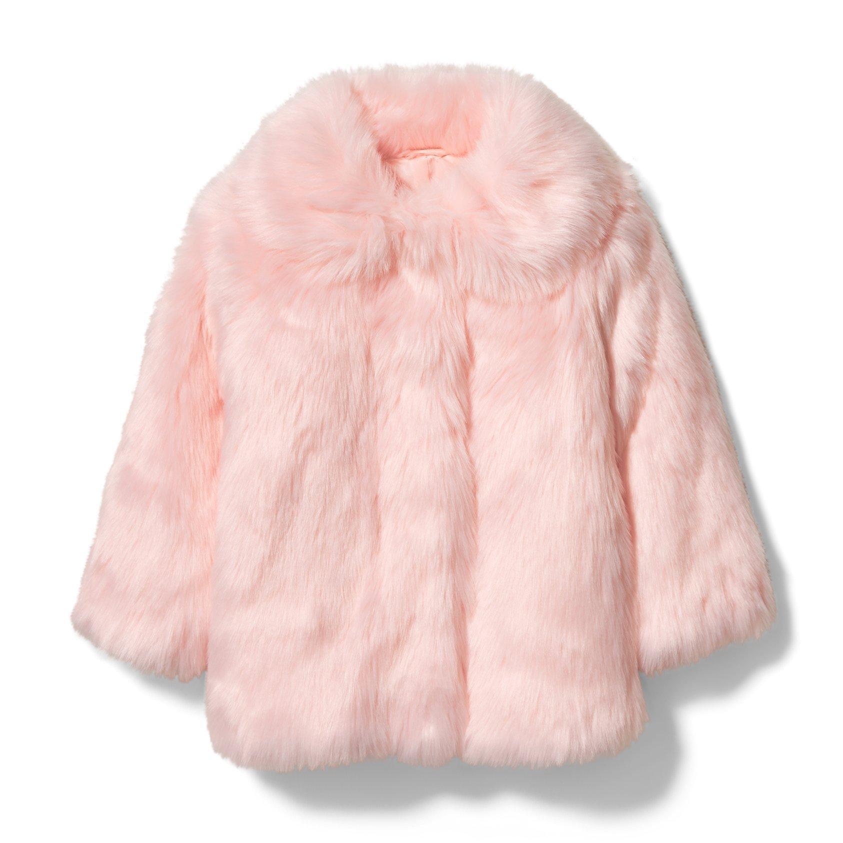 Girl Bella Pink Faux Fur Coat by Janie and Jack