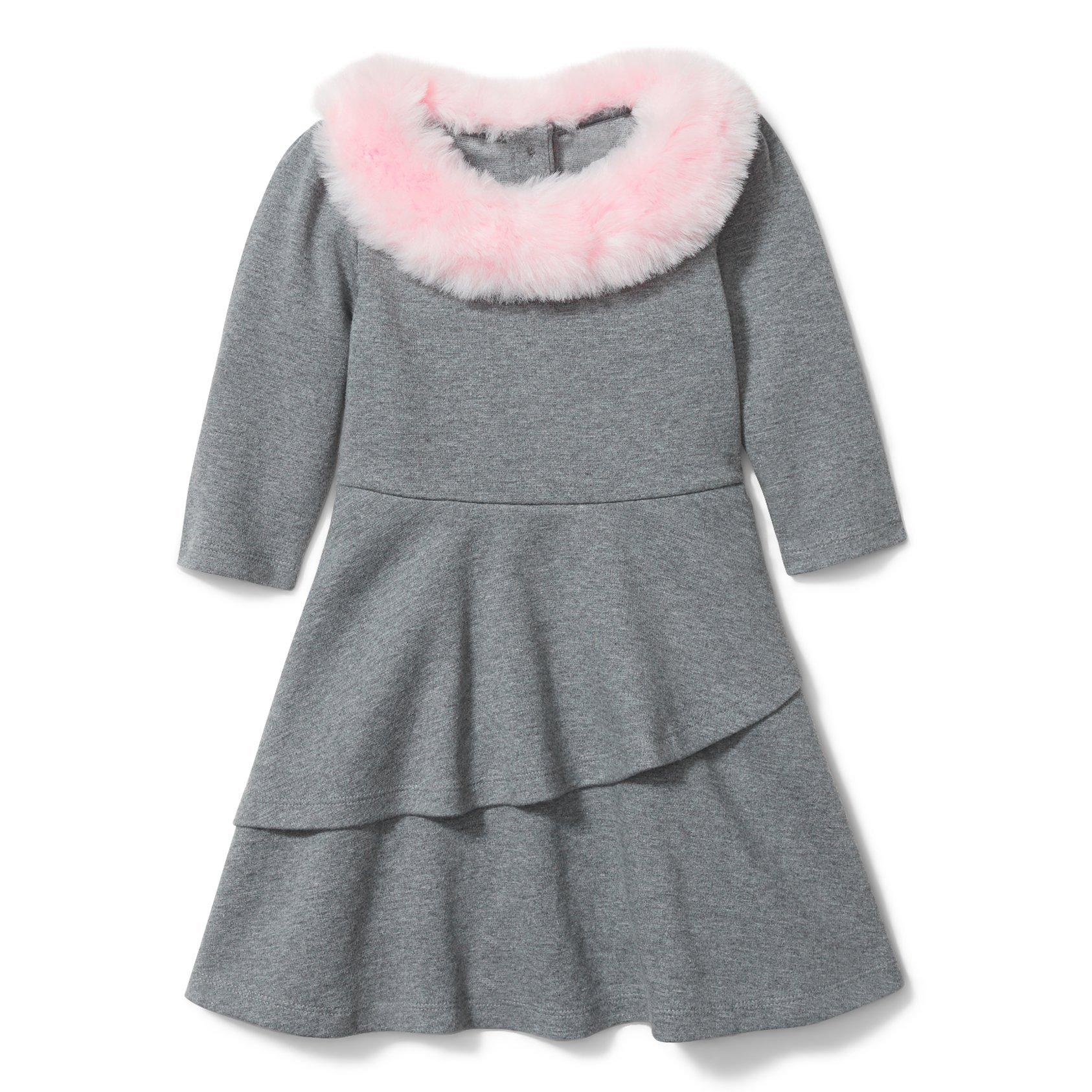 Faux Fur Collar Ponte Dress image number 0