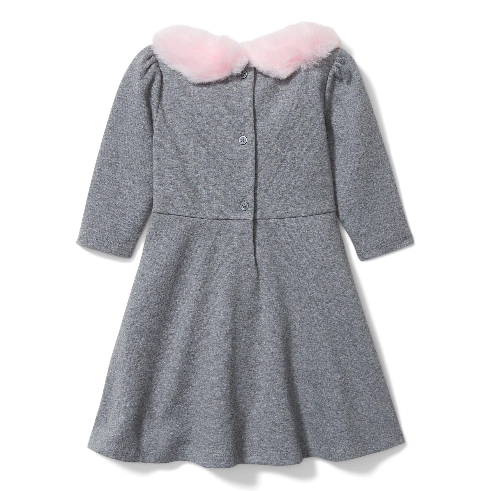 Faux Fur Collar Ponte Dress image number 3