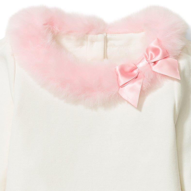 Faux Fur Collar Peplum Top image number 1