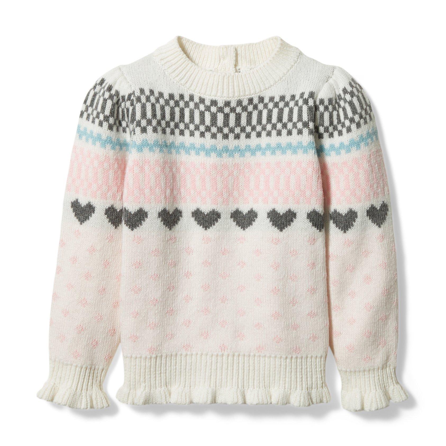 fair isle heart sweater
