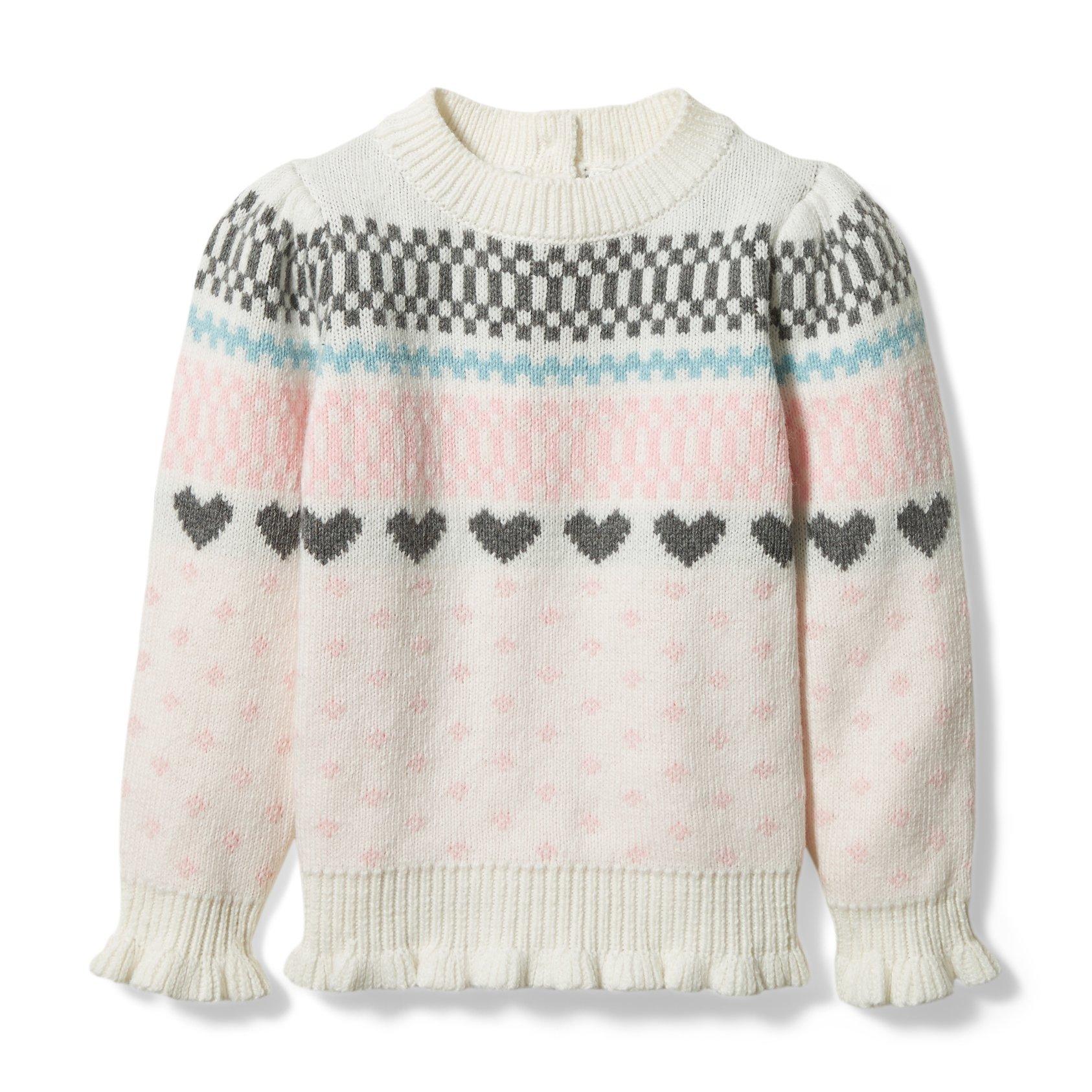 heart fair isle sweater