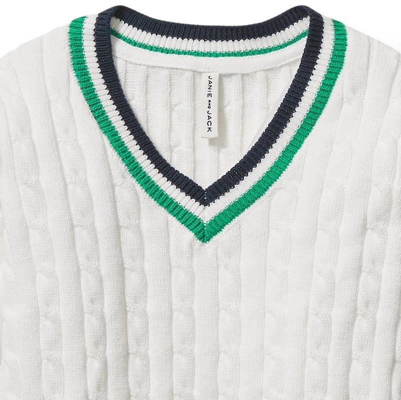 Stripe Cable Knit Sweater image number 1