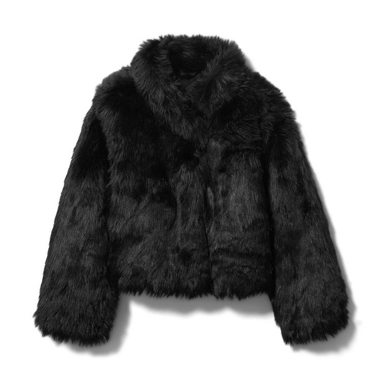 Girl JJ Black Faux Fur Cropped Jacket by Janie and Jack