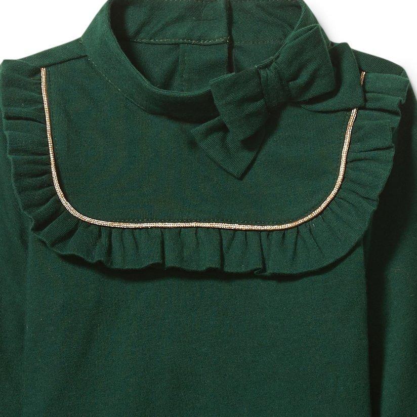 Ruffle Bow Collar Top image number 1