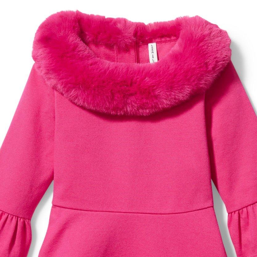 Faux Fur Collar Ponte Dress image number 1