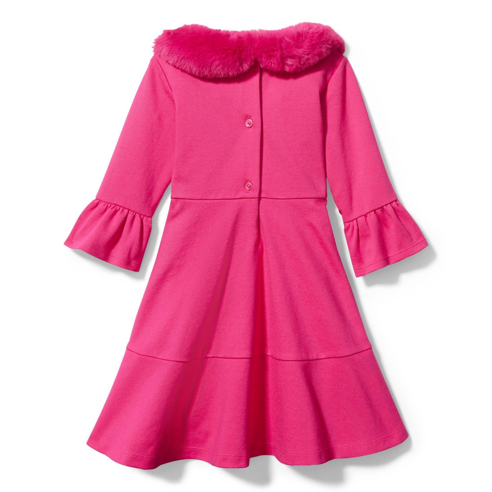 Faux Fur Collar Ponte Dress image number 3