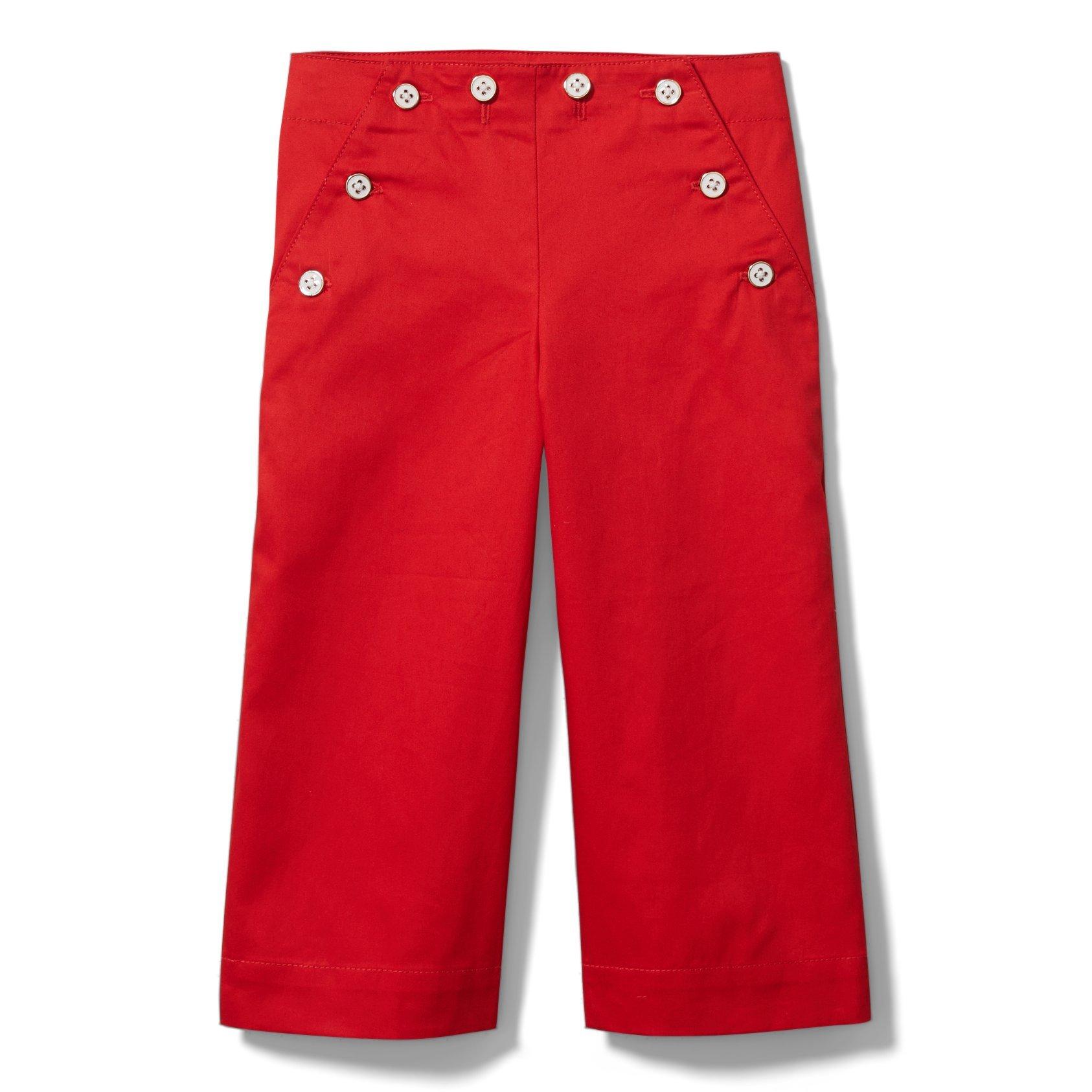 Girl Valentine Red Wide Leg Sailor Pant by Janie and Jack