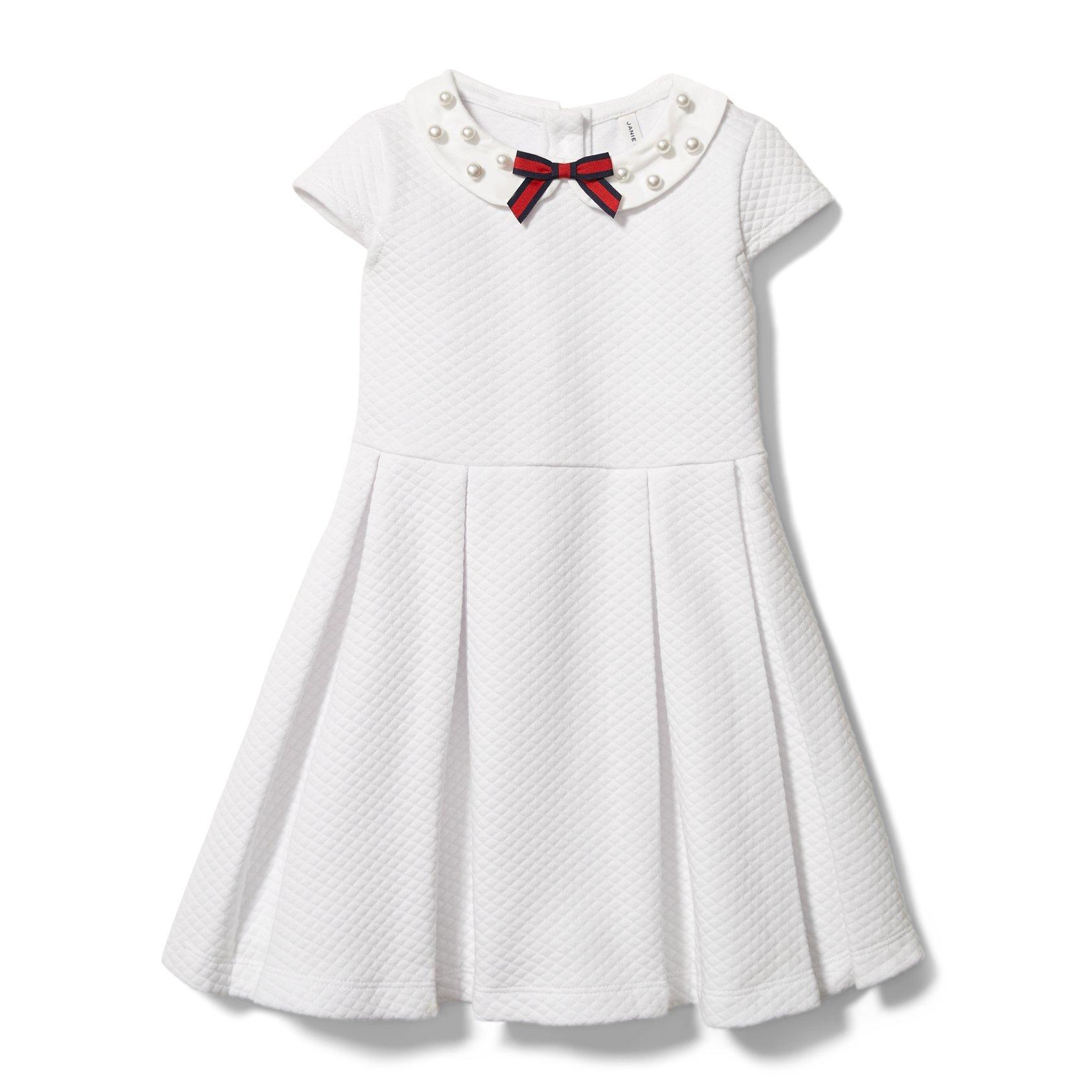 Pearl Collar Jacquard Dress image number 0
