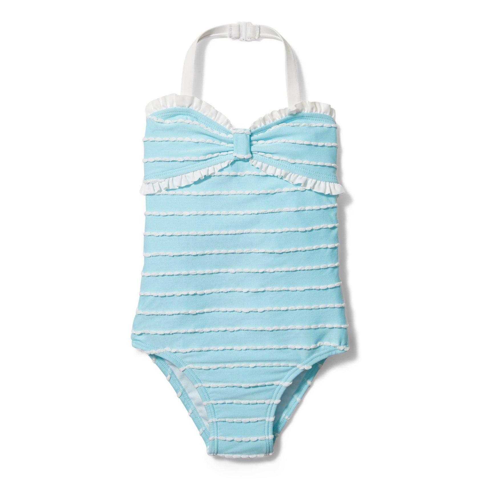 Scalloped Striped Swimsuit image number 0