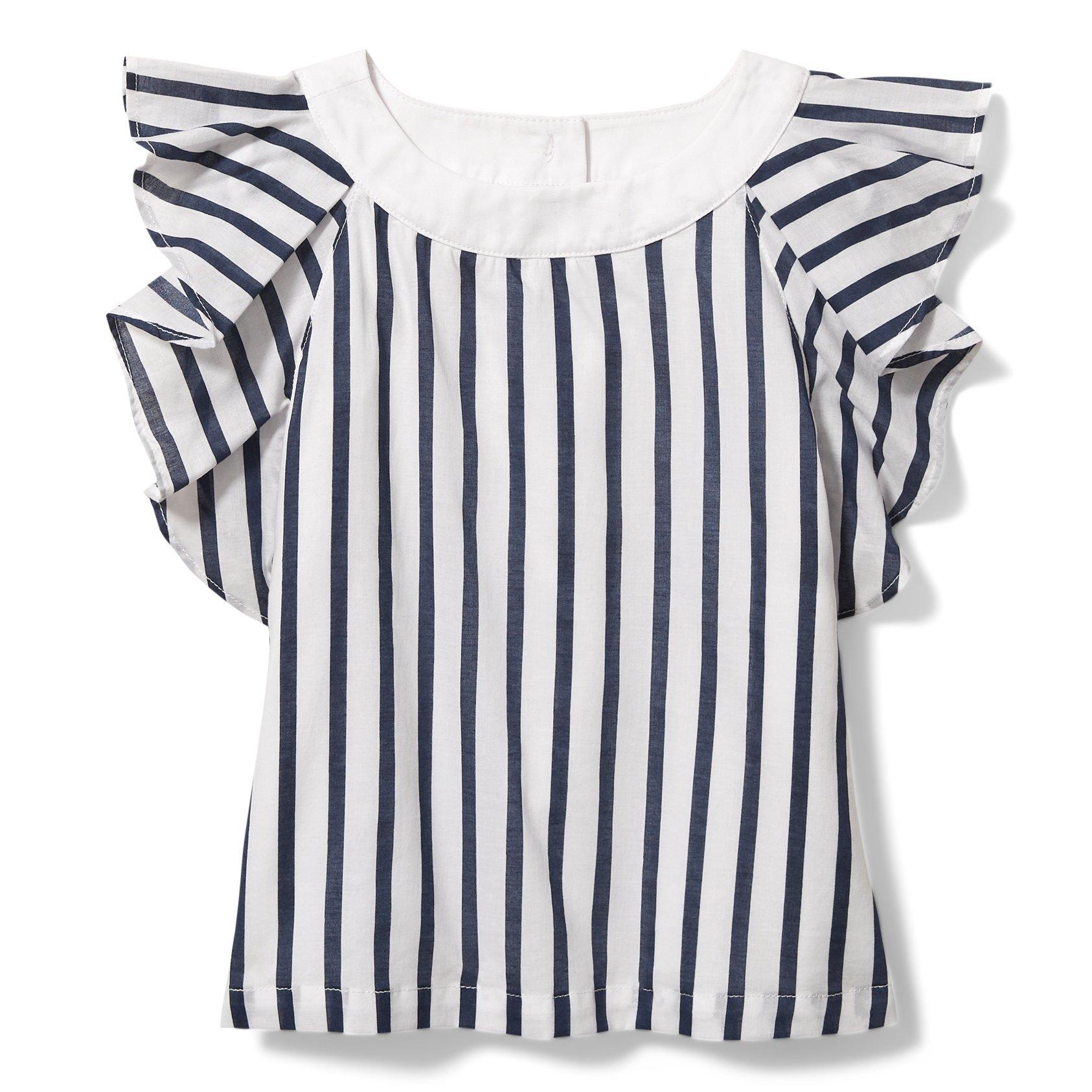 Striped Flutter Sleeve Top image number 0