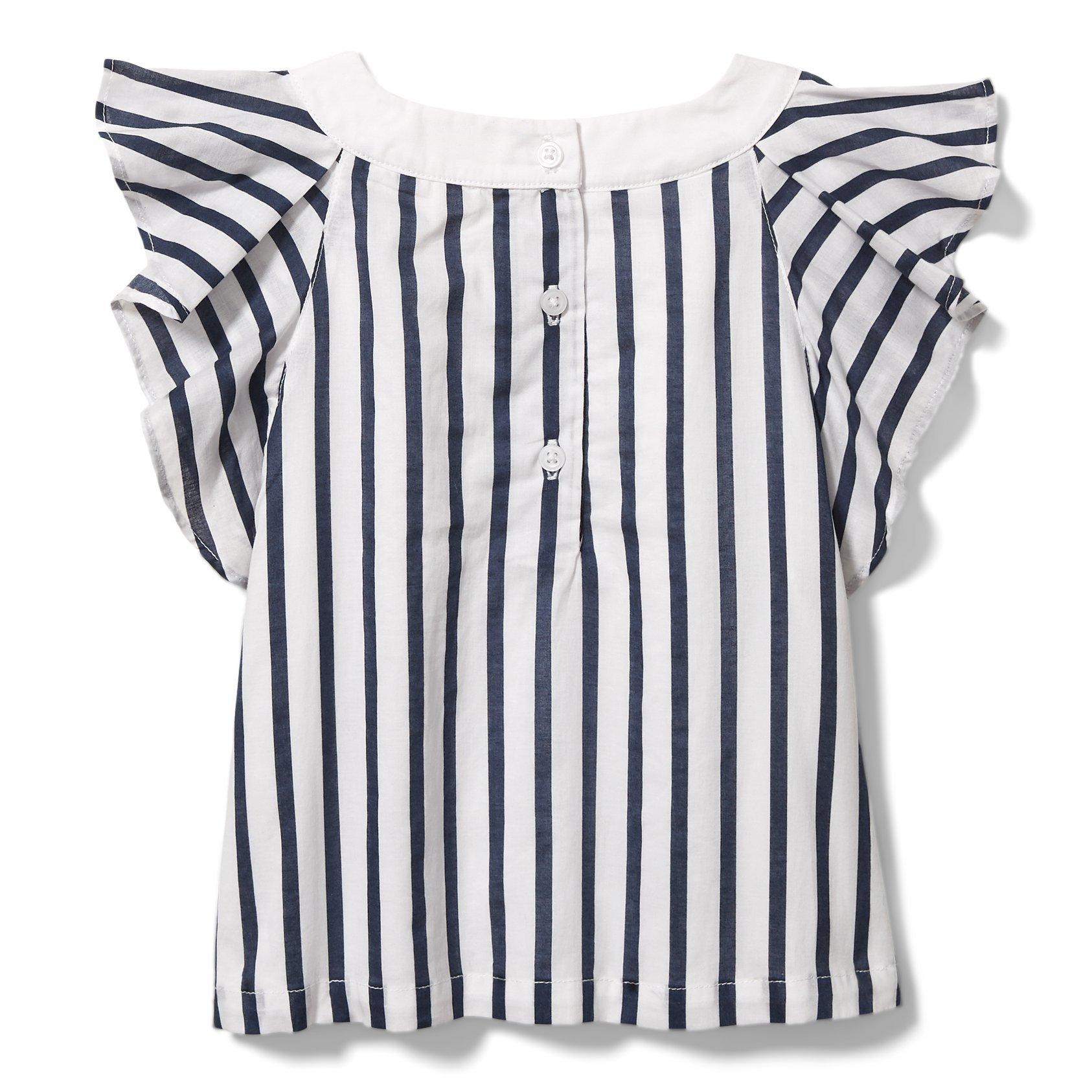 Striped Flutter Sleeve Top image number 2