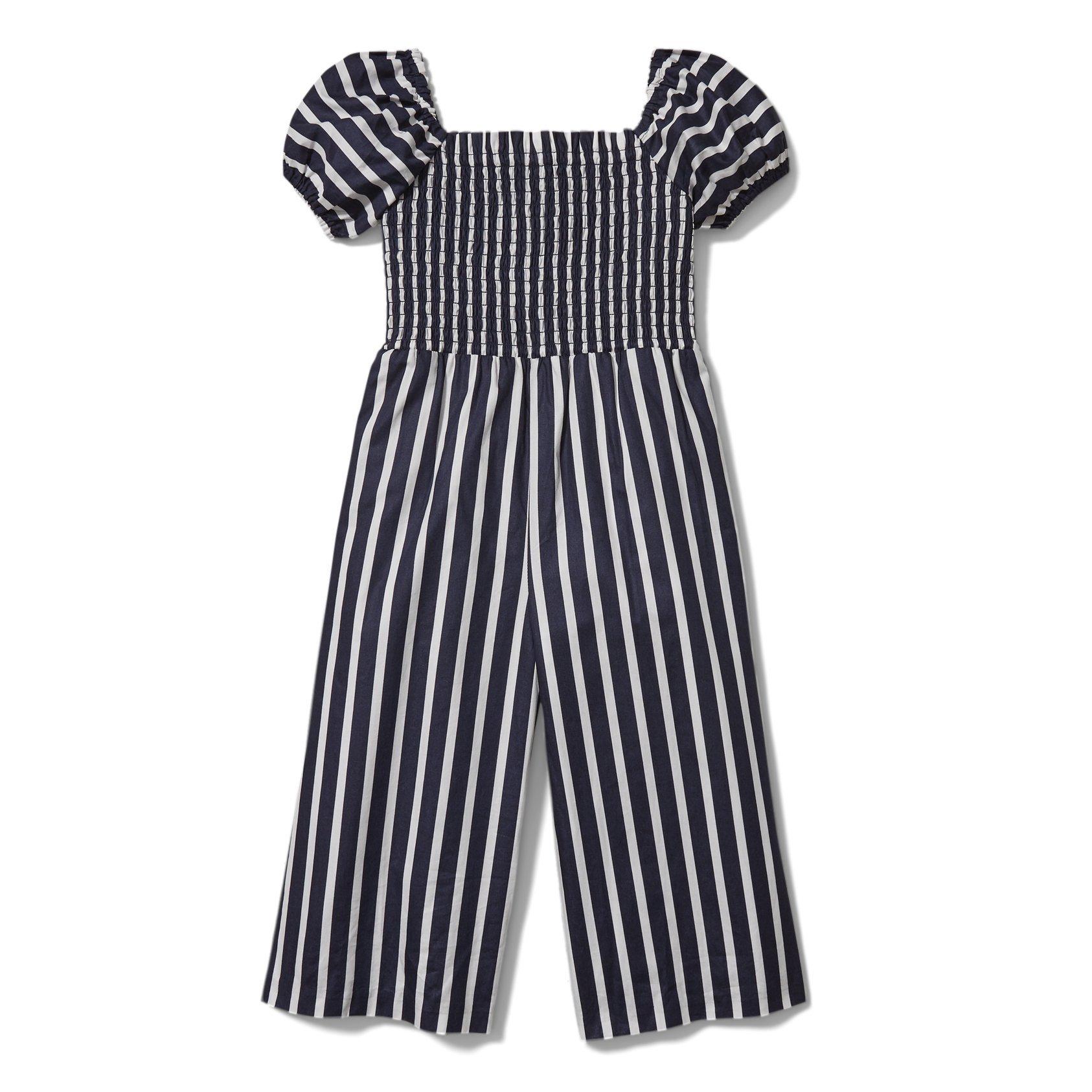 Puff Sleeve Striped Jumpsuit image number 0
