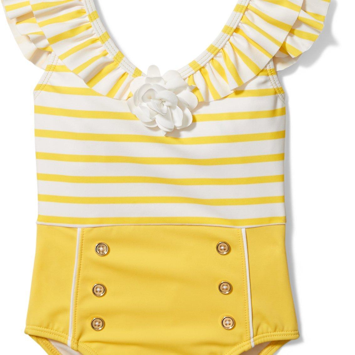 Ruffle Striped Swimsuit image number 1