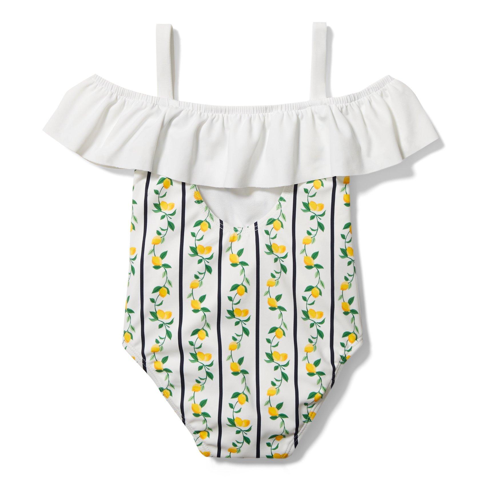 Striped Cold Shoulder Swimsuit image number 2