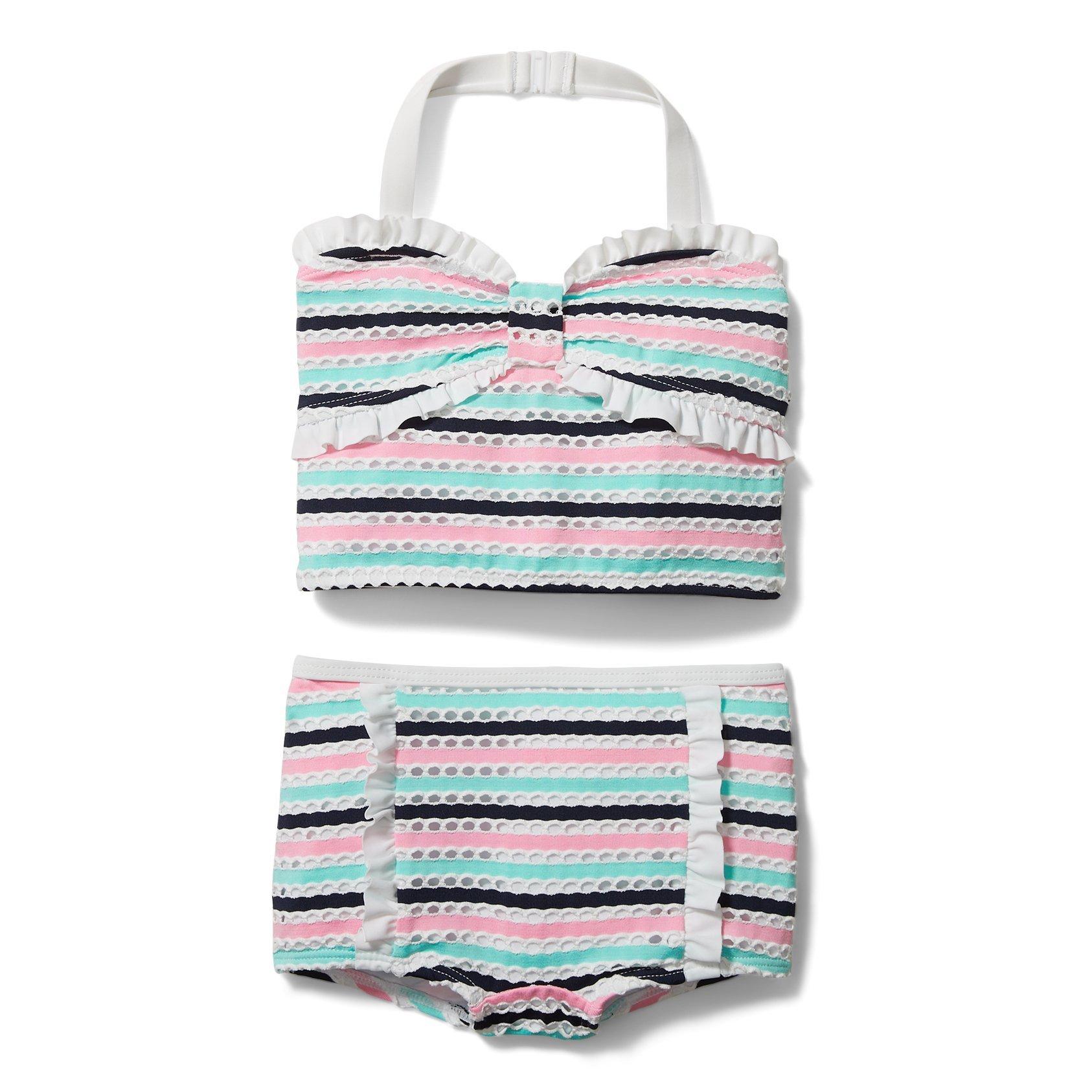 Textured Striped 2-Piece Swimsuit