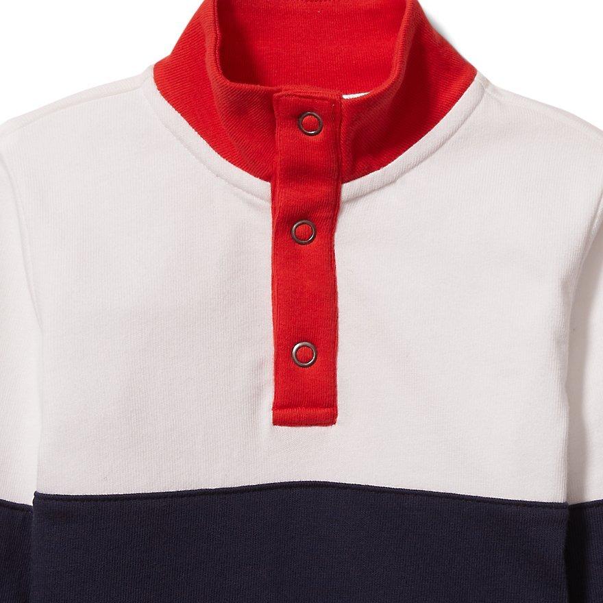 Colorblocked Mock Neck Rugby image number 1