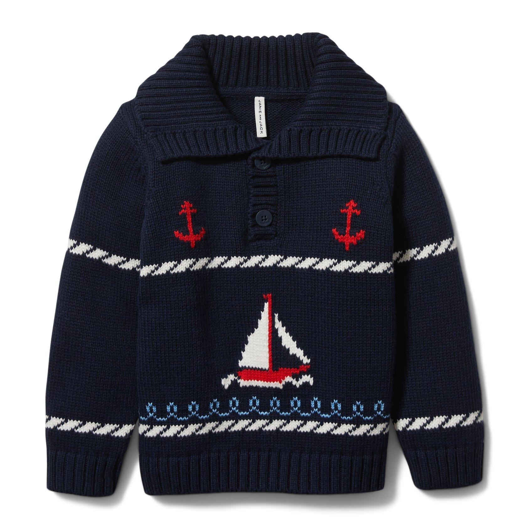 Sailboat Shawl Collar Sweater image number 0