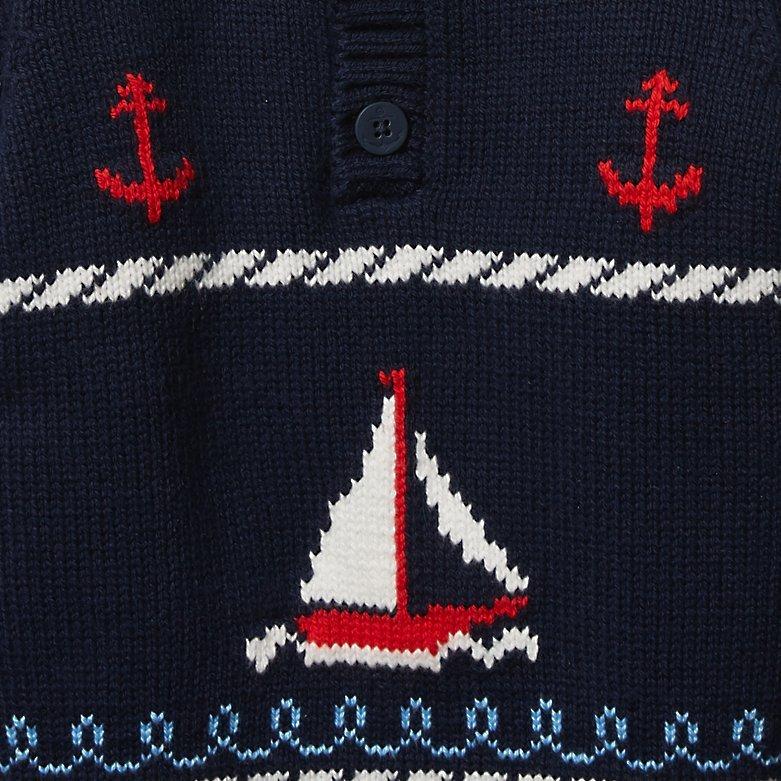 Sailboat Shawl Collar Sweater image number 1