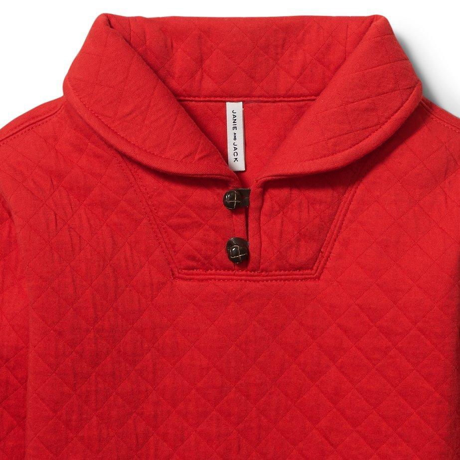 Quilted Shawl Collar Sweatshirt image number 1