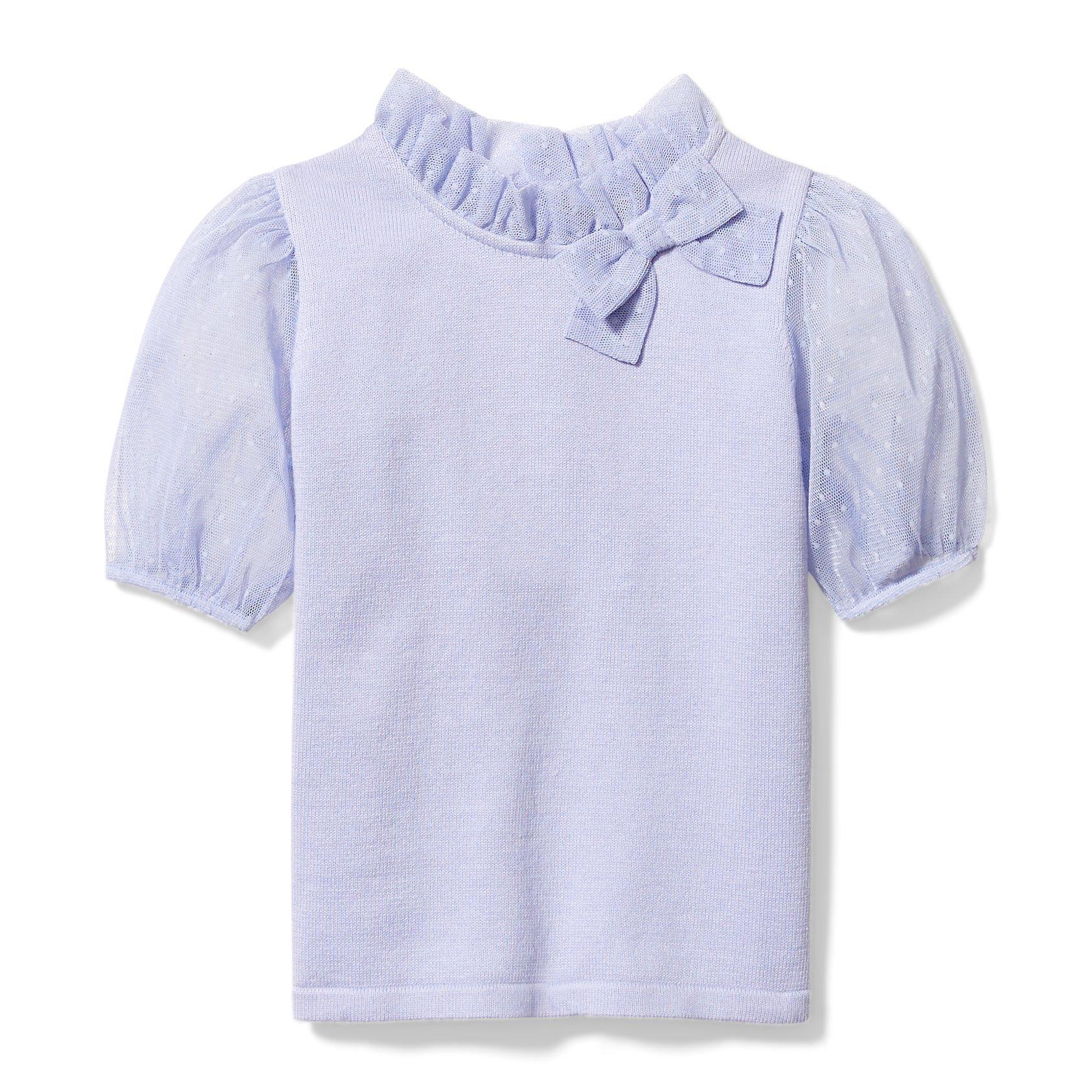 Tulle Puff Sleeve Sweater Top image number 0