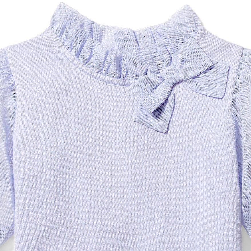Tulle Puff Sleeve Sweater Top image number 2