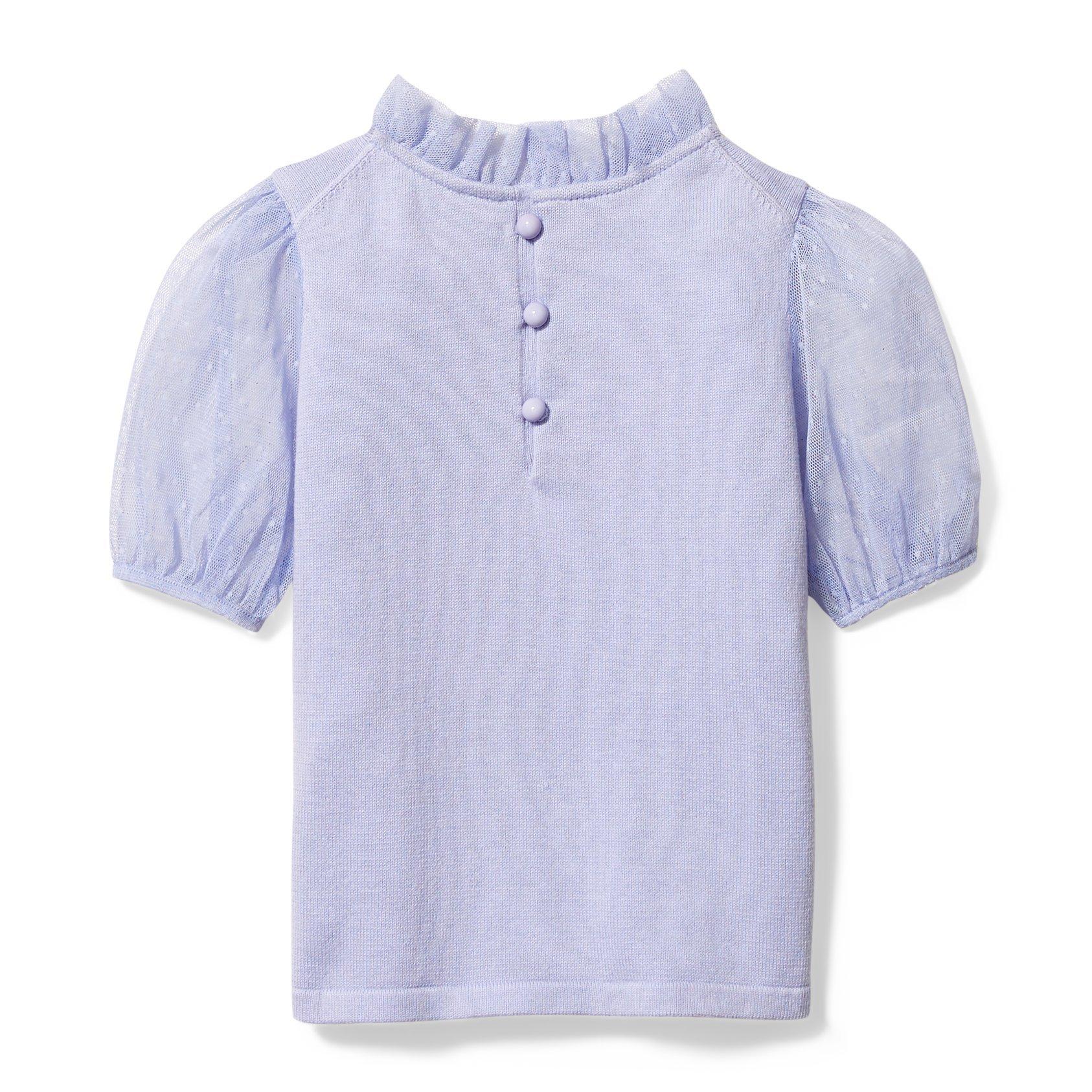 Tulle Puff Sleeve Sweater Top image number 1
