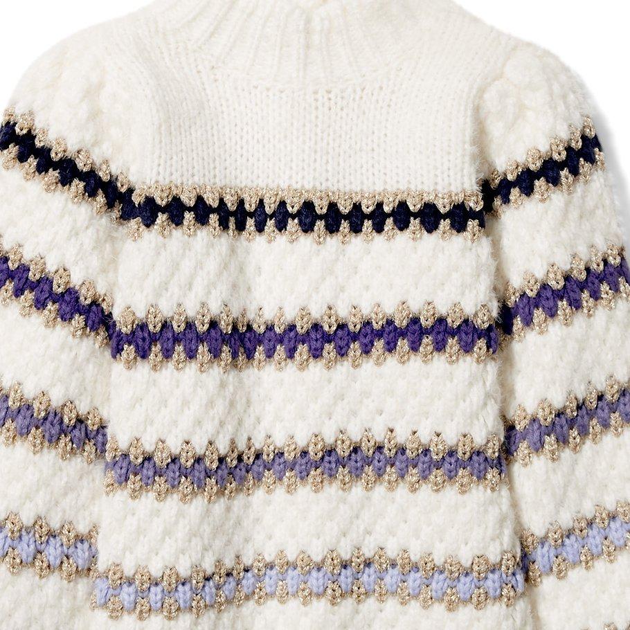 Metallic Striped Sweater Dress image number 1