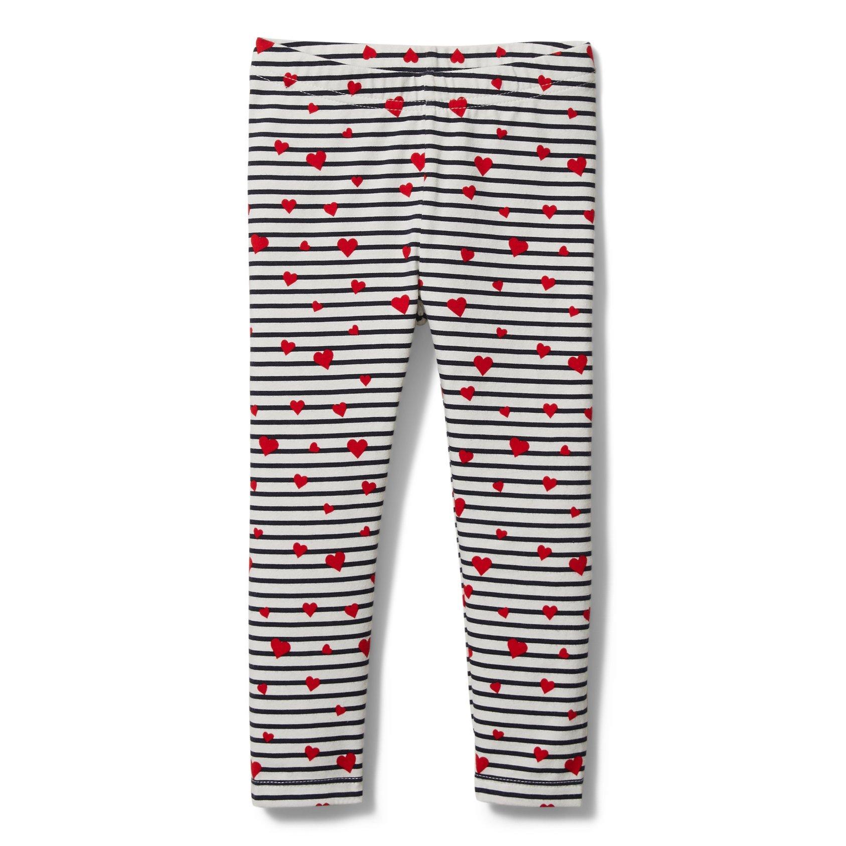 Striped Heart Print Legging image number 0