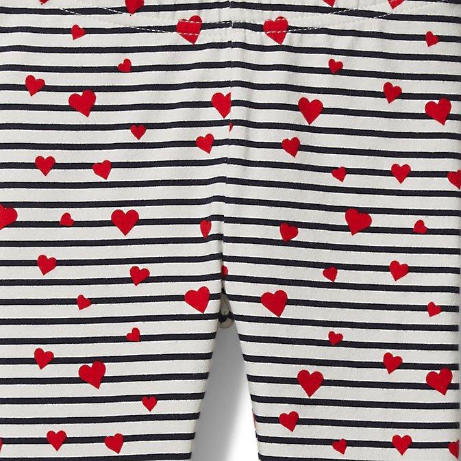 Striped Heart Print Legging image number 1