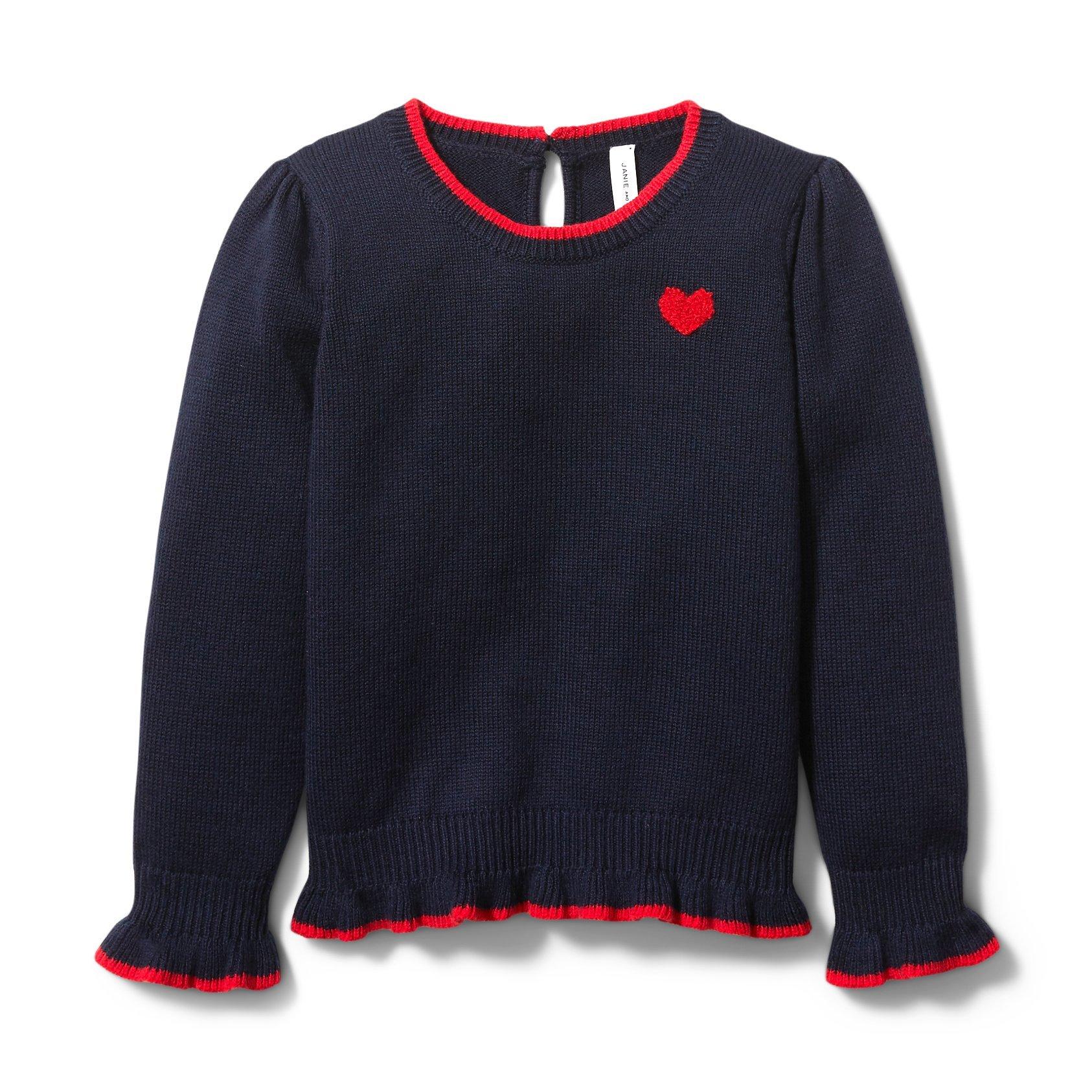 Heart Ruffle Cuff Sweater image number 0