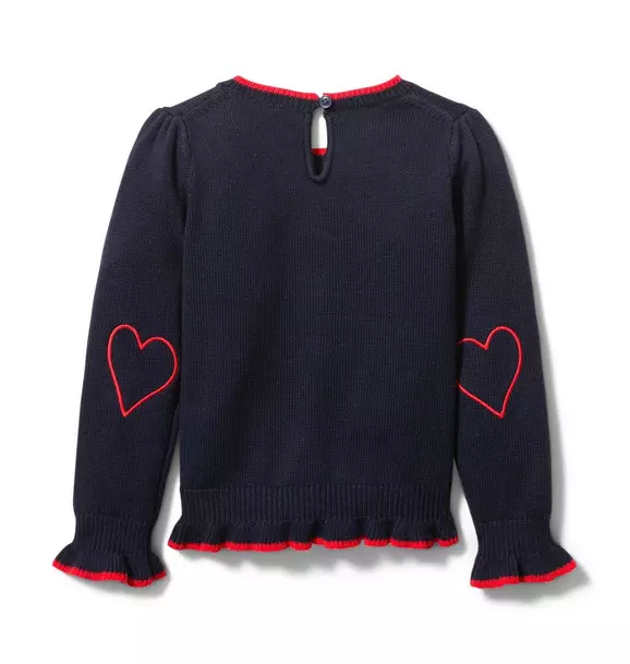 Heart Ruffle Cuff Sweater image number 1