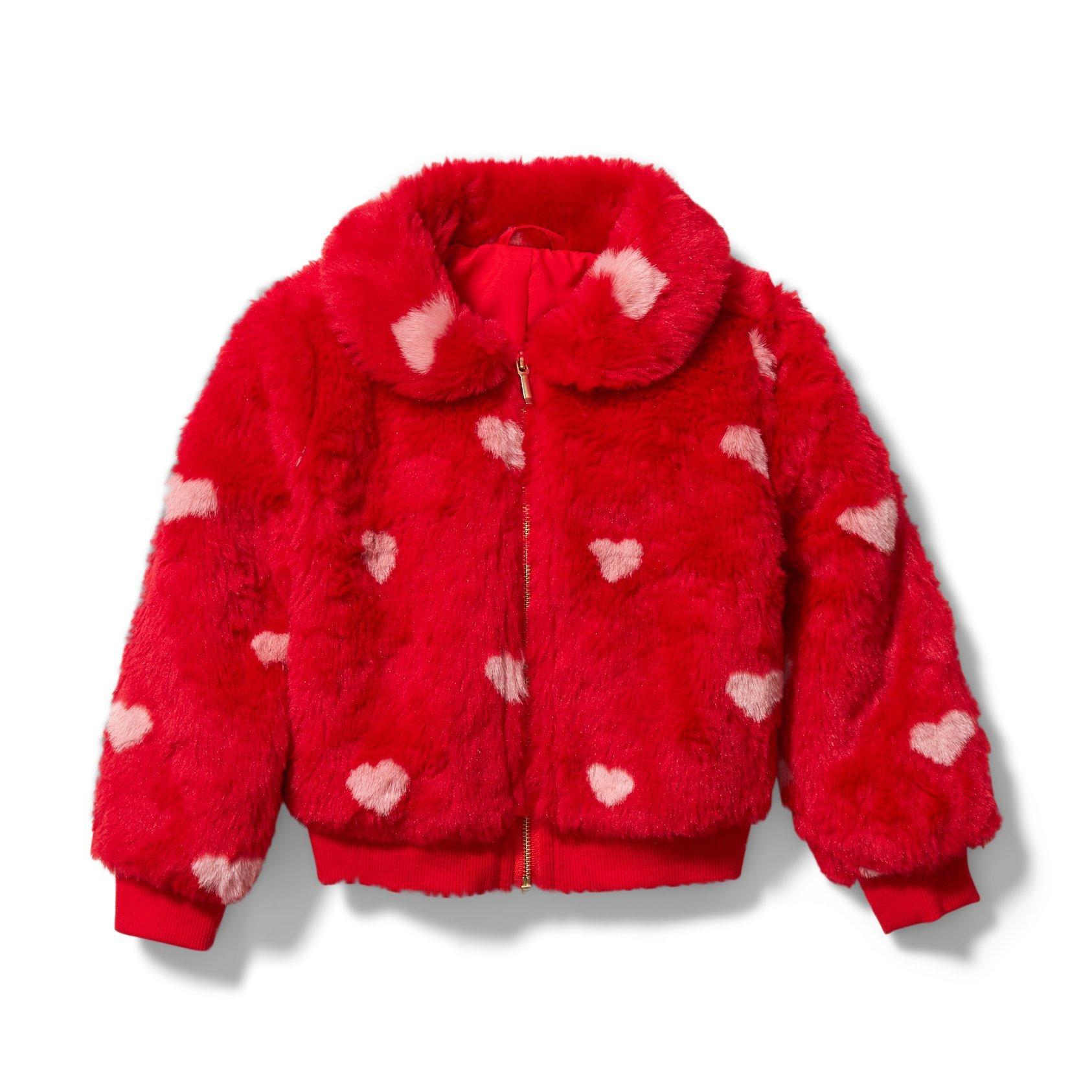 Faux Fur Heart Bomber Jacket image number 0