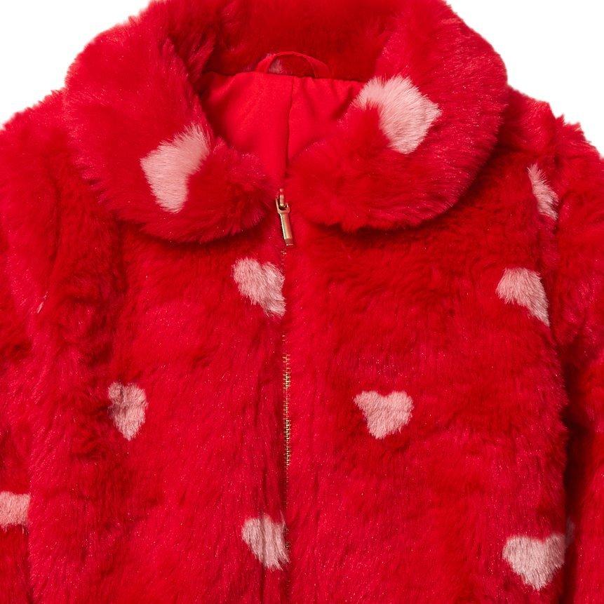 Faux Fur Heart Bomber Jacket image number 2