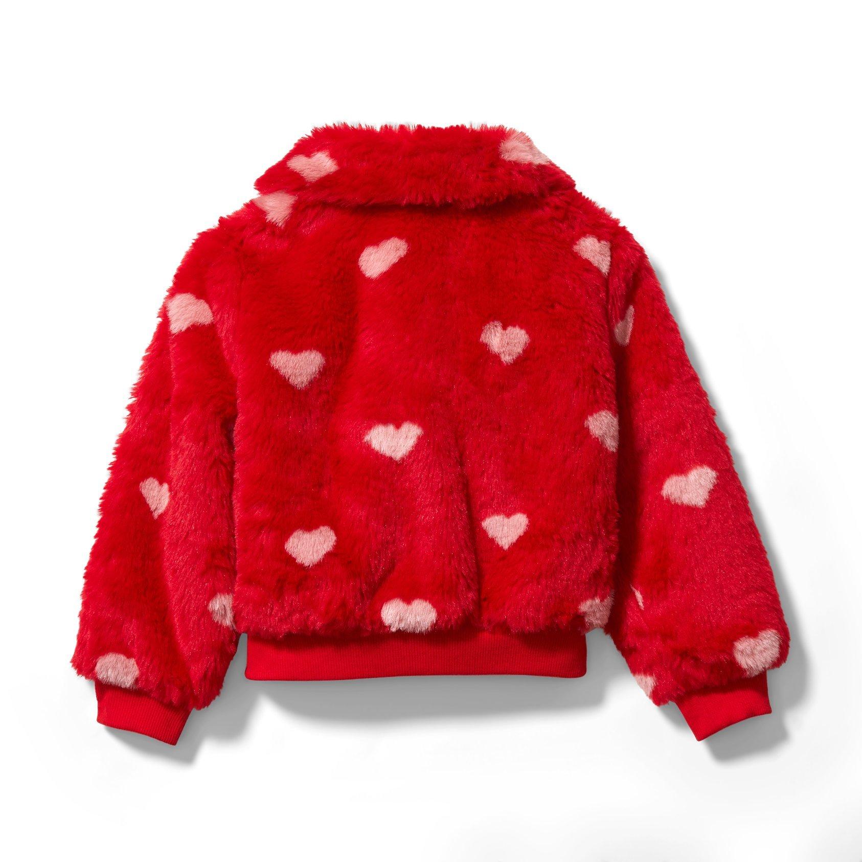 Faux Fur Heart Bomber Jacket image number 1