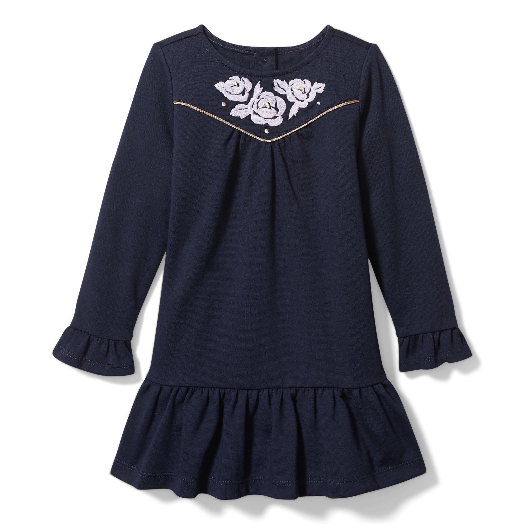Embroidered Floral Ponte Dress image number 0