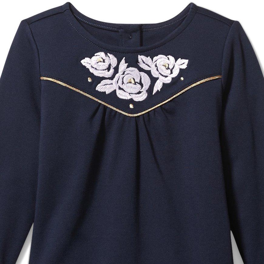 Embroidered Floral Ponte Dress image number 1