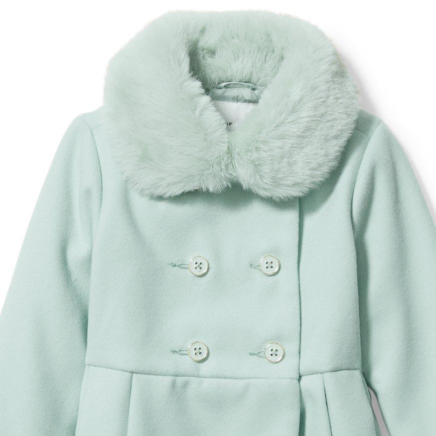 Faux Fur Collar Pleated Coat image number 3
