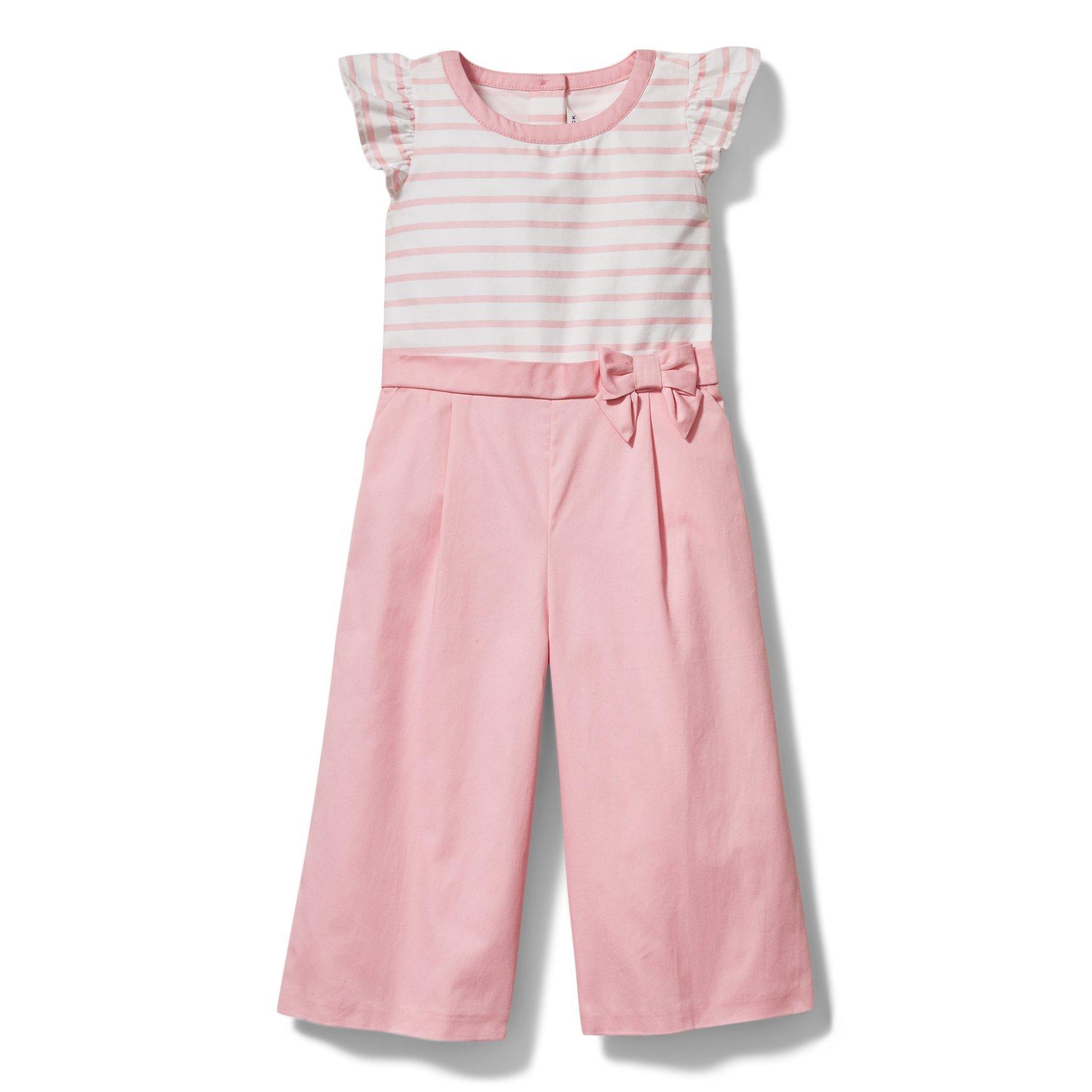 Striped Flutter Sleeve Jumpsuit image number 0