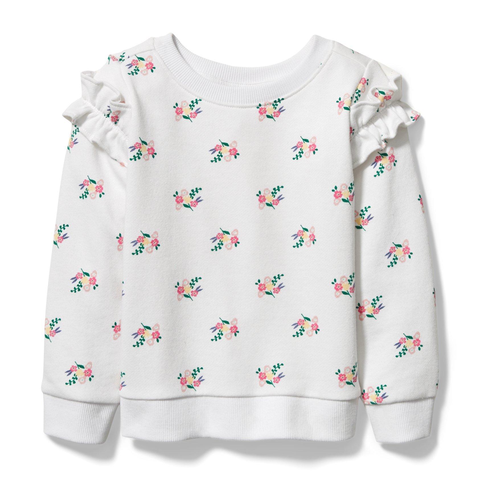 Floral Ruffle Shoulder Sweatshirt image number 0