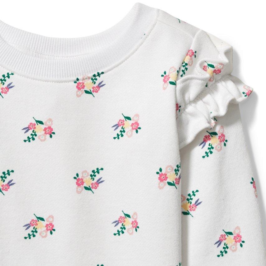 Floral Ruffle Shoulder Sweatshirt image number 1