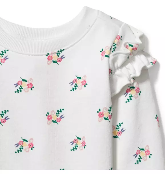 Floral Ruffle Shoulder Sweatshirt image number 1