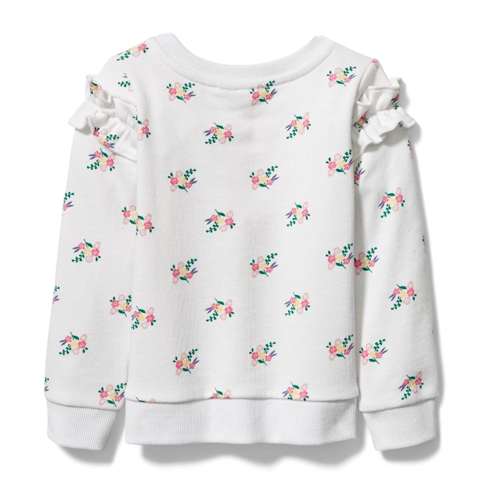 Floral Ruffle Shoulder Sweatshirt image number 2